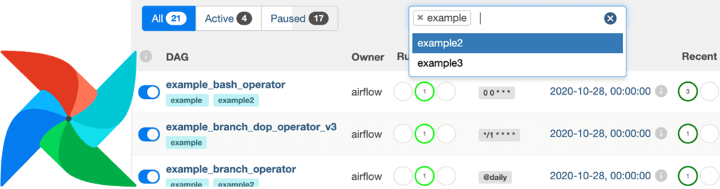 теги DAG AirFlow GUI