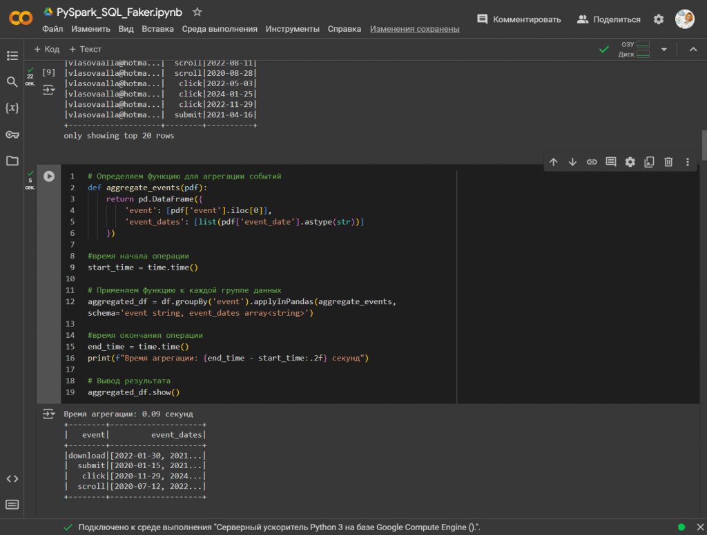 Применение applyInPandas() в Spark