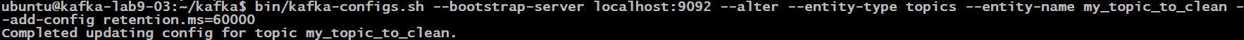 Kafka retention policy update for topics