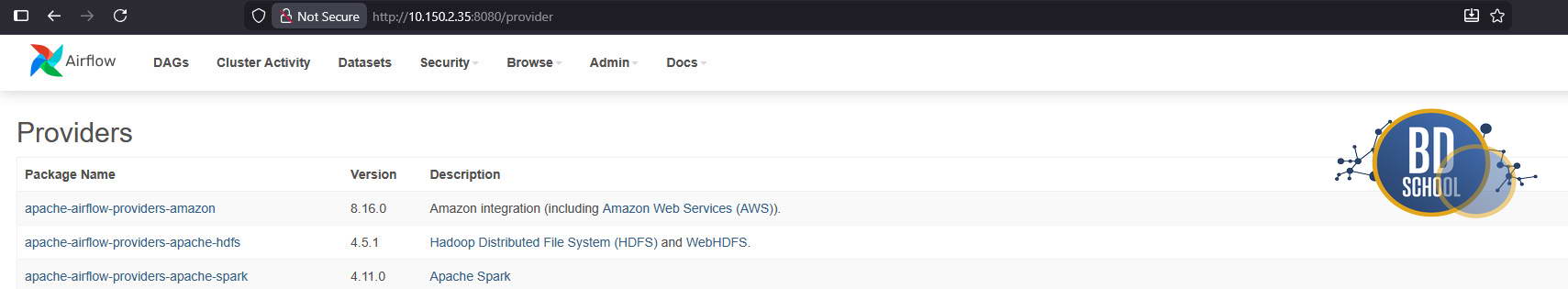 Как установить Spark и hdfs provider в Apache Airflow