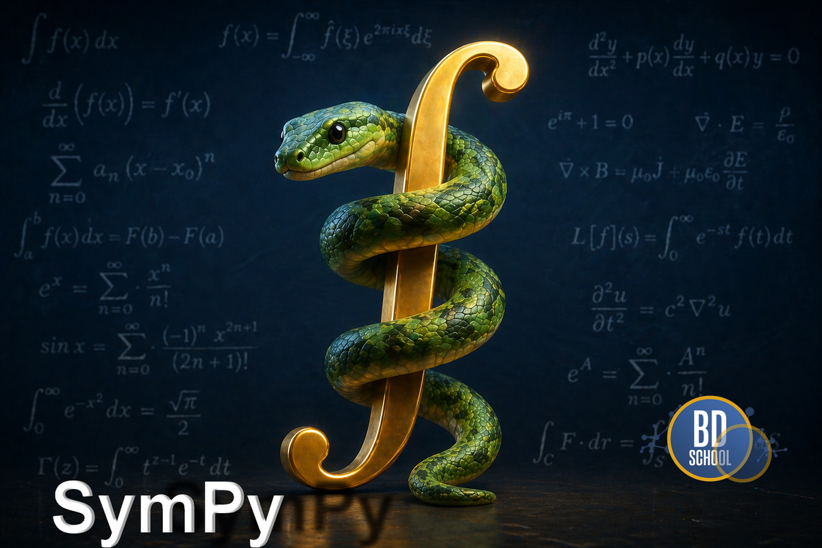 SymPy — это библиотека для символьных вычислений на языке Python, предназначенная для аналитических преобразований математических выражений, включая алгебру, дифференцирование, интегрирование и решение уравнений.