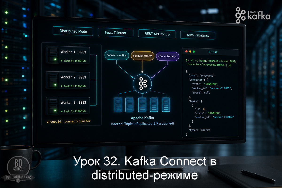 Как понастройить распределенный коннектор Kafka - бесплатный курс по Apache Kafka