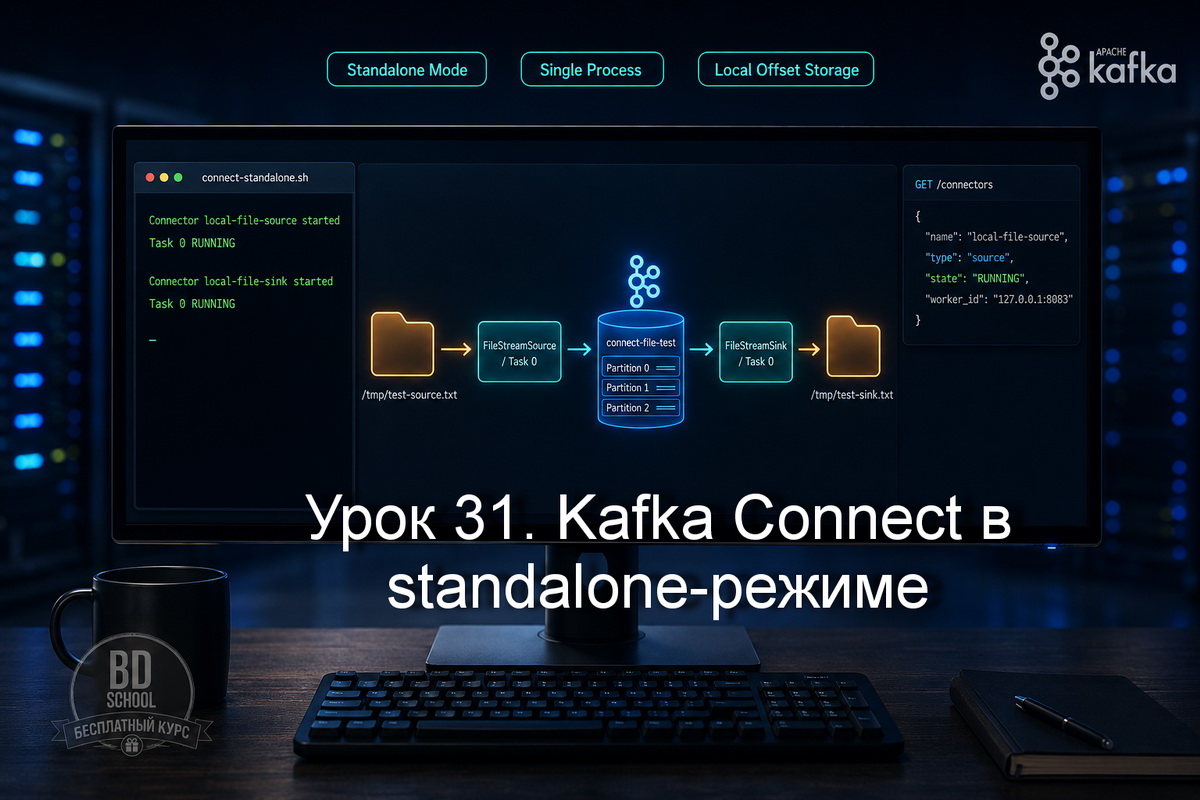 Как настроить и использовать Kafka connect и чем отличается редим standalone от distributed - разбираемся на бесплатных уроках